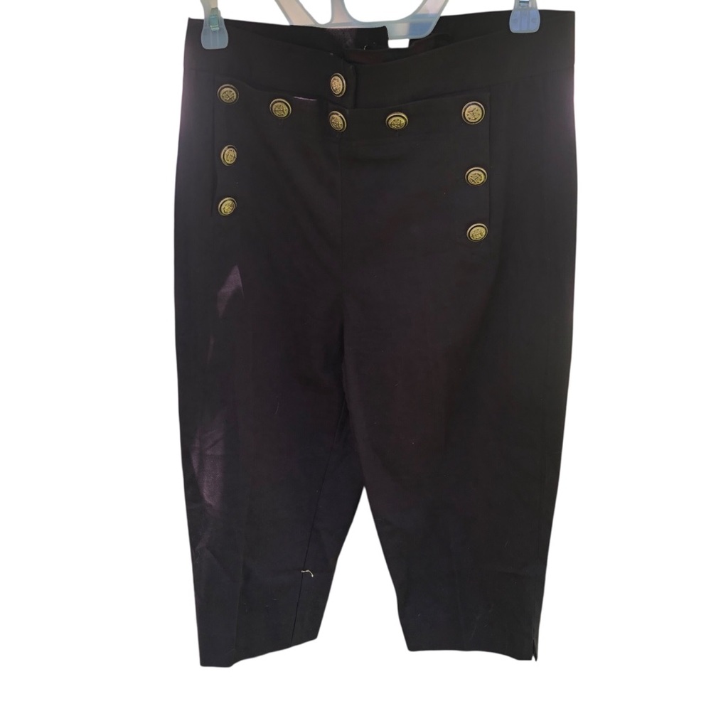 Vintage sexy black Cache sailor capri pants lace up back
